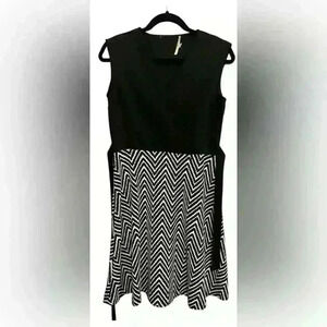 Studio One black and white A-line‎ dress size 8